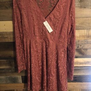 Francesca’s rust lace dress